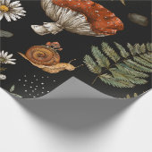 Vintage Waldlandschaft nahtlos Muster. Amanita  Geschenkpapier (Ecke)