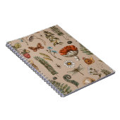 Vintage Waldlandschaft nahtlos Muster. Amanita Notizblock (Rechte Seite)