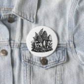 Vintage-Waldpilze Linolschnitt Button (Beispiel)