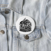 Vintage-Waldpilze Linolschnitt Button (Beispiel)
