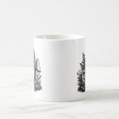 Vintage-Waldpilze Linolschnitt Kaffeetasse (Mittel)