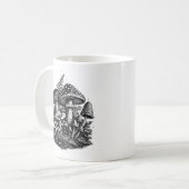 Vintage-Waldpilze Linolschnitt Kaffeetasse (Vorderseite Links)
