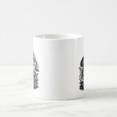 Vintage-Waldpilze Linolschnitt Kaffeetasse (Mittel)