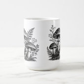 Vintage-Waldpilze Linolschnitt Kaffeetasse (Mittel)