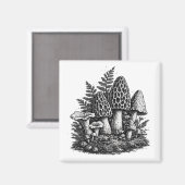 Vintage-Waldpilze Linolschnitt Magnet (Vorderseite/Rückseite)