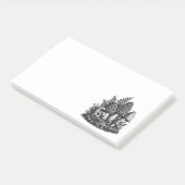 Vintage-Waldpilze Linolschnitt Post-it Klebezettel (angewinkelt)