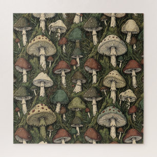 Vintage-Waldpilze Moody Cottagecore  Puzzle