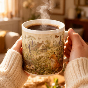 Vintage-Waldtiere-Botanical-Cottagecore Jumbo-Tasse