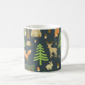 Vintage Waldtiere, Kindermuster. Kaffeetasse (VorderseiteRechts)
