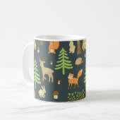 Vintage Waldtiere, Kindermuster. Kaffeetasse (Vorderseite Links)