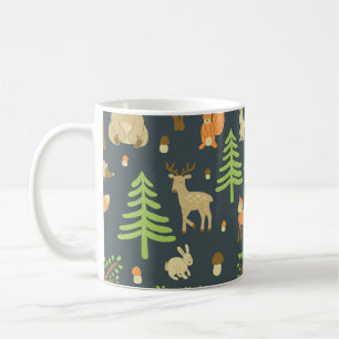 Vintage Waldtiere, Kindermuster. Kaffeetasse
