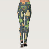 Vintage Waldtiere, Kindermuster. Leggings (Rückseite)