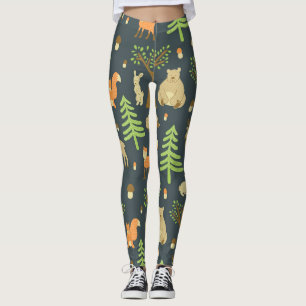 Vintage Waldtiere, Kindermuster. Leggings