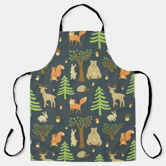 Vintage Waldtiere, Kindermuster. Schürze
