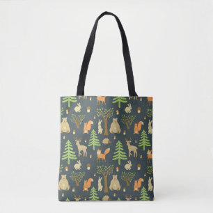 Vintage Waldtiere, Kindermuster. Tasche