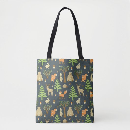 Vintage Waldtiere, Kindermuster. Tasche (Vorderseite)