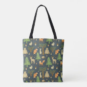 Vintage Waldtiere, Kindermuster. Tasche (Rückseite)