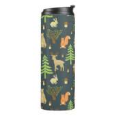 Vintage Waldtiere, Kindermuster. Thermosbecher (Nach links gedreht)