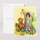 Vintage Waldtiere niedlich Postkarte (Vorne/Hinten)