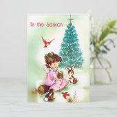 Vintage Waldtiere und Weihnachten (Stehend Vorderseite)