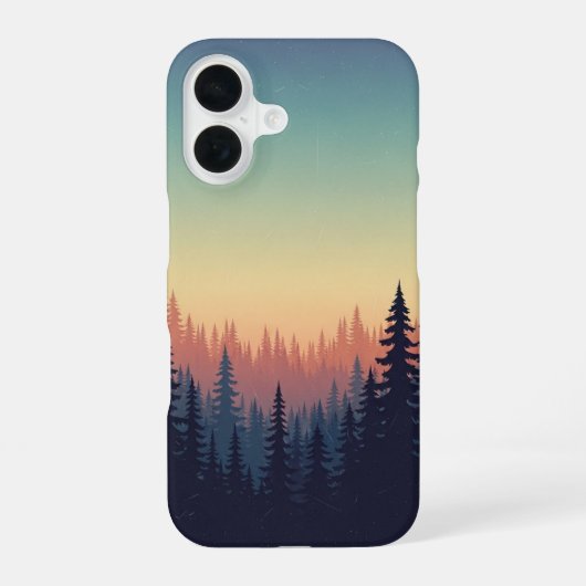 Vintage-Waldverlauf iPhone 16 Hülle (Rückseite)