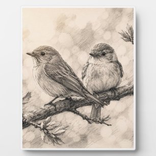 Vintage Waldvögel Skizze Wandkunst Fotoplatte