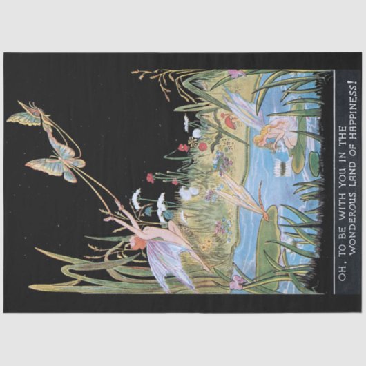 Vintage Waldweiden, Schmetterlinge und Teiche Seidenpapier (Vorderseite)