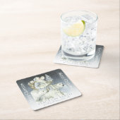 Vintage Waldwinter-Tiere Sankt Snowy Rechteckiger Pappuntersetzer (Vor Ort)