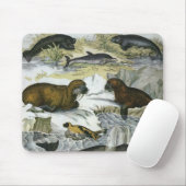 Vintage Wale, Siegel und Walrusse, Meerestiere Mousepad (Mit Mouse)