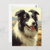 Vintage walisische Sheepdog-Malerei Postkarte (Vorne/Hinten)