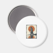 Vintage Walking Figure Sonnenuntergangs-Reflexions Magnet (Vorderseite/Rückseite)
