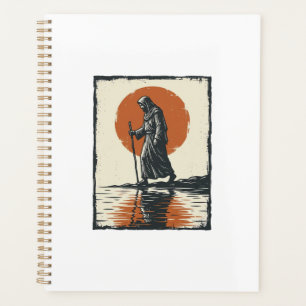 Vintage Walking Figure Sonnenuntergangs-Reflexions Planer