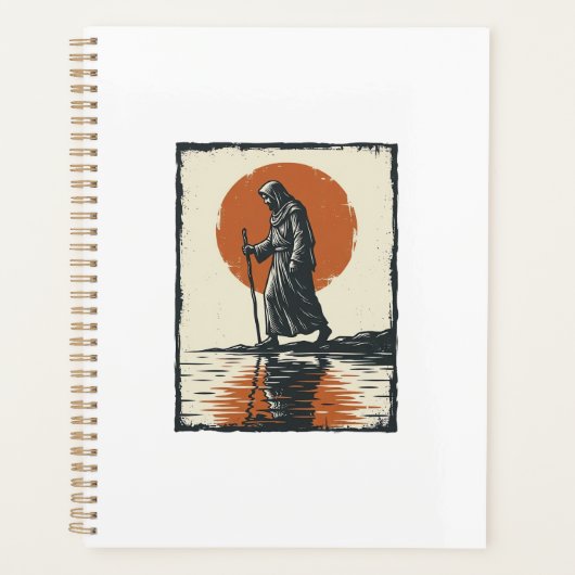 Vintage Walking Figure Sonnenuntergangs-Reflexions Planer (Vorderseite)