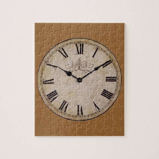 Vintage Wall Clock Alte Antike Kunst Puzzle (Vertikal)