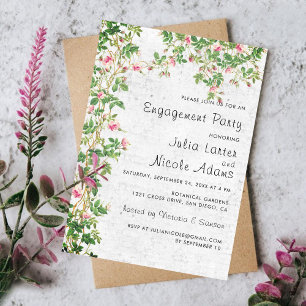 Vintage Wall-Style-Rosy-Journal-Engagement Einladung