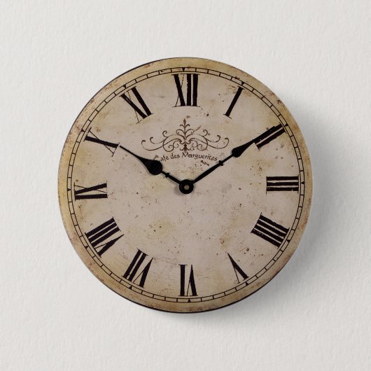 Vintage Wall-Uhr Button (Vorderseite)