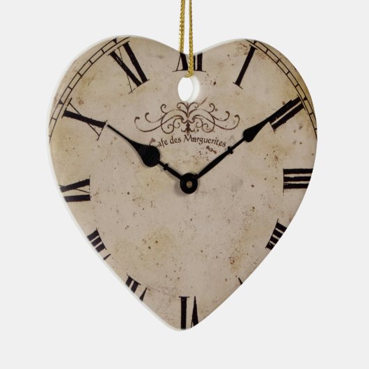 Vintage Wall-Uhr Keramikornament (Rechts)