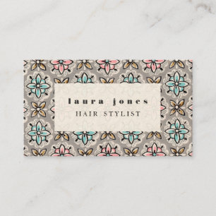 Vintage-Wallpaper-Muster-Friseur-Vorlage Visitenkarte
