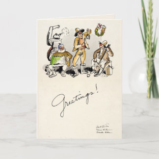 Vintage Walt Kuhn 1934 Cowboy-Weihnachten Karte