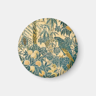 Vintage Walter Crane Ara und Zitrusfrucht Kunst Magnet