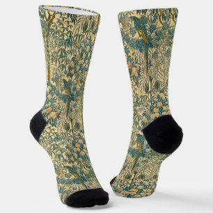 Vintage Walter Crane Ara und Zitrusfrucht Kunst Socken