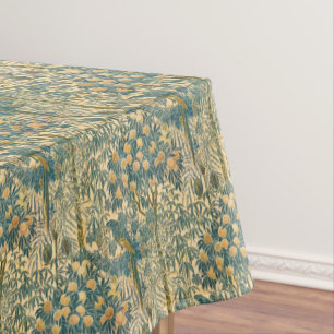 Vintage Walter Crane Ara und Zitrusfrucht Kunst Tischdecke
