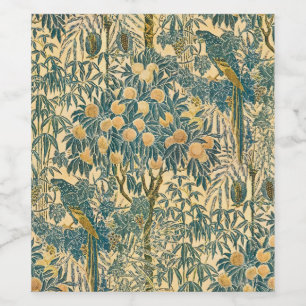 Vintage Walter Crane Ara und Zitrusfrucht Kunst Weinetikett