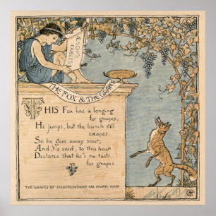 Vintage Walter Crane: Der Fuchs und die Trauben Poster