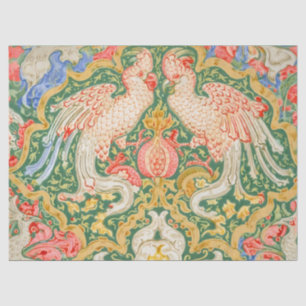 Vintage-Walter-Crane-Kakadu-und-Pfau-Kunst Seidenpapier