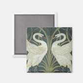 Vintage Walter Crane Schwan, Binse und Iris Magnet (Vorderseite/Rückseite)
