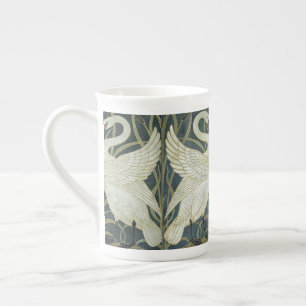 Vintage Walter Crane Schwan Iris Eilrush Grün Blum Porzellantasse