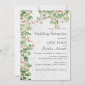 Vintage Wand Stil Rosy Journal Hochzeitsempfang Einladung (Vorderseite)