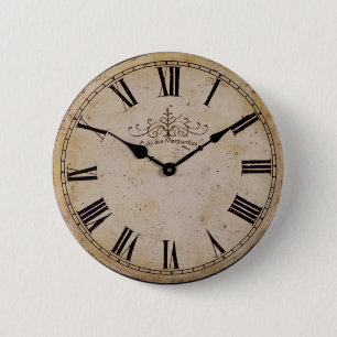 Vintage Wand-Uhr Button