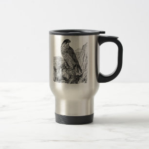 Vintage Wanderfalke Personalisierte Retro Vögel Reisebecher
